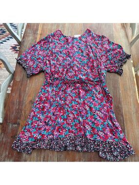 RIXO x Target Floral Print Plus Size 28W Dress Red Teal Dainty Feminine